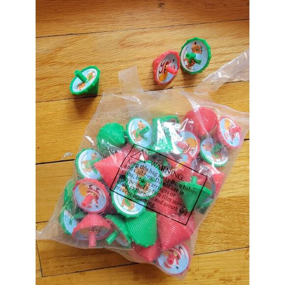 Christmas Classroom Church Lot 20 Puzzles 44 Tops New Open Bag Snowman Santa - Picture 2 of 4